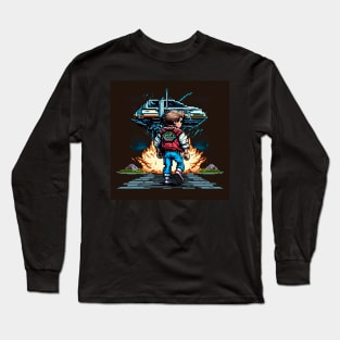 Marty Pixelated art Long Sleeve T-Shirt